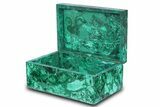 Flowery Hinged Malachite Jewelry Box - DR Congo #381139-1